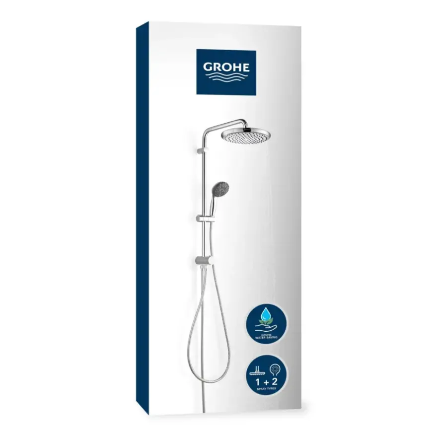Grohe Douchesysteem Vitalio Start 250 met omstelling Rond, Max. 8,0L/M Bij 3 Bar Chroom - hartafstand kraan 15 cm
