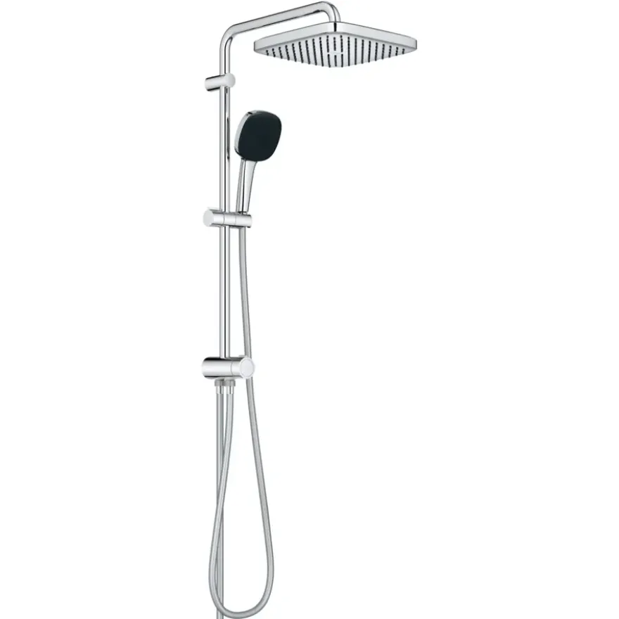 Grohe Douchesysteem Vitalio Comfort 250 Douchesysteem vierkant met omstelling, Max. 8,0L/M Bij 3 Bar Chroom - hartafstand kraan 15 cm