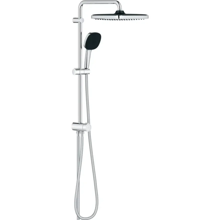 Grohe Douchesysteem Vitalio Comfort 250 Douchesysteem vierkant met omstelling, Max. 8,0L/M Bij 3 Bar Chroom - hartafstand kraan 15 cm