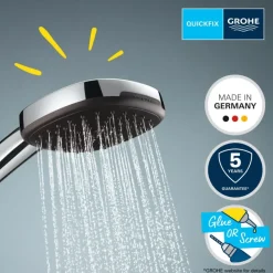 Grohe Douchesysteem Vitalio Comfort 250 Douchesysteem vierkant met omstelling, Max. 8,0L/M Bij 3 Bar Chroom - hartafstand kraan 15 cm