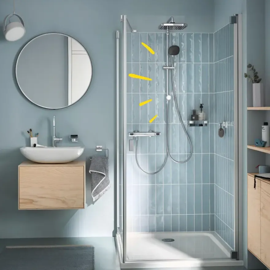 Grohe Douchesysteem Vitalio Comfort 250 Douchesysteem vierkant met omstelling, Max. 8,0L/M Bij 3 Bar Chroom - hartafstand kraan 15 cm