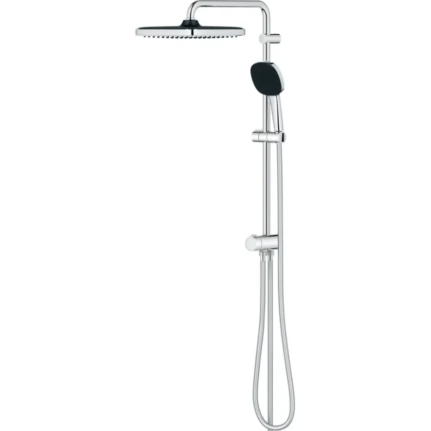 Grohe Douchesysteem Vitalio Comfort 250 Douchesysteem vierkant met omstelling, Max. 8,0L/M Bij 3 Bar Chroom - hartafstand kraan 15 cm
