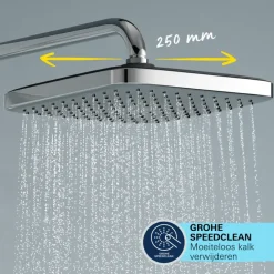Grohe Douchesysteem Vitalio Comfort 250 met thermostaatkraan, Max. 8,0L/M Bij 3 Bar - Chroom - hartafstand kraan 15 cm