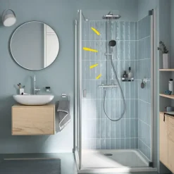 Grohe Douchesysteem Vitalio Comfort 250 met thermostaatkraan, Max. 8,0L/M Bij 3 Bar - Chroom - hartafstand kraan 15 cm