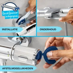 Grohe Douchesysteem Vitalio Comfort 250 met thermostaatkraan, Max. 8,0L/M Bij 3 Bar - Chroom - hartafstand kraan 15 cm