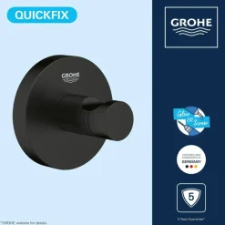 Grohe Handdoekhaak QuickFix Start Mat Zwart