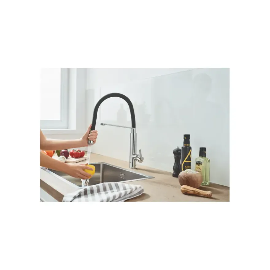 Grohe Keukenkraan Feel met Spoelkraan Chroom