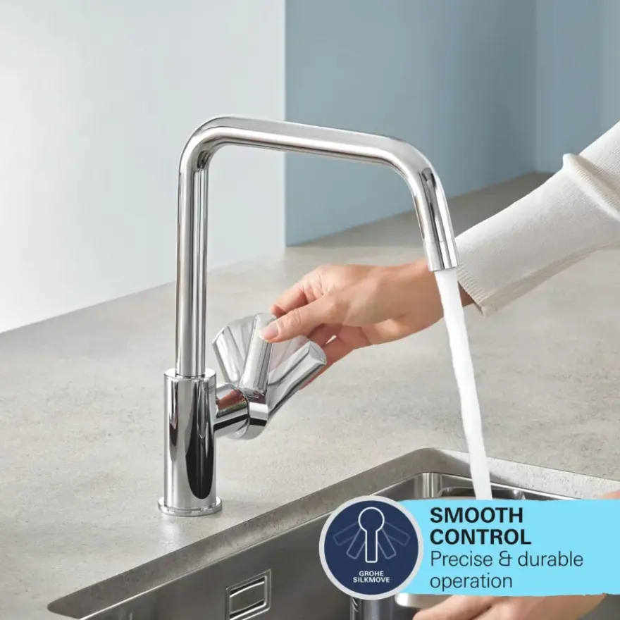 Grohe keukenkraan Quickfix Start uitrekbaar zwart