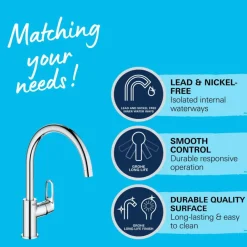 Grohe keukenkraan Start flow hoge uitloop QuickFix chroom