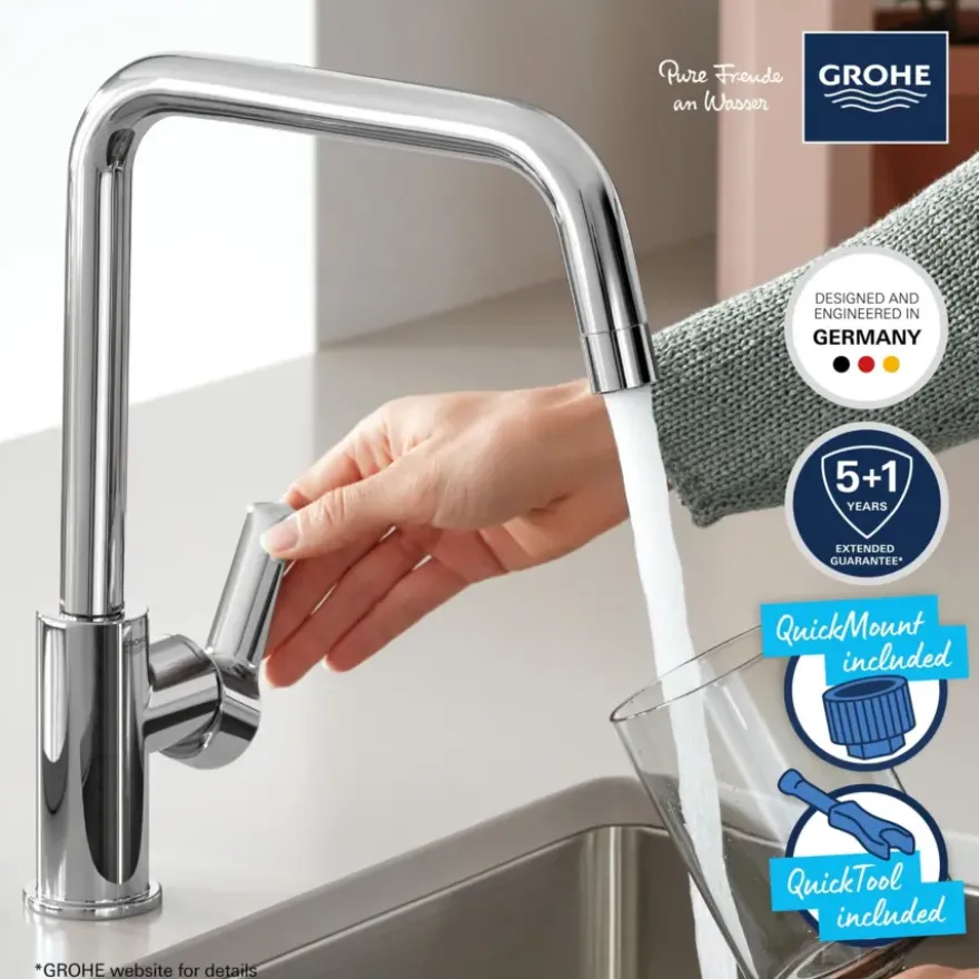 Grohe keukenkraan Start hoge U-uitloop QuickFix chroom
