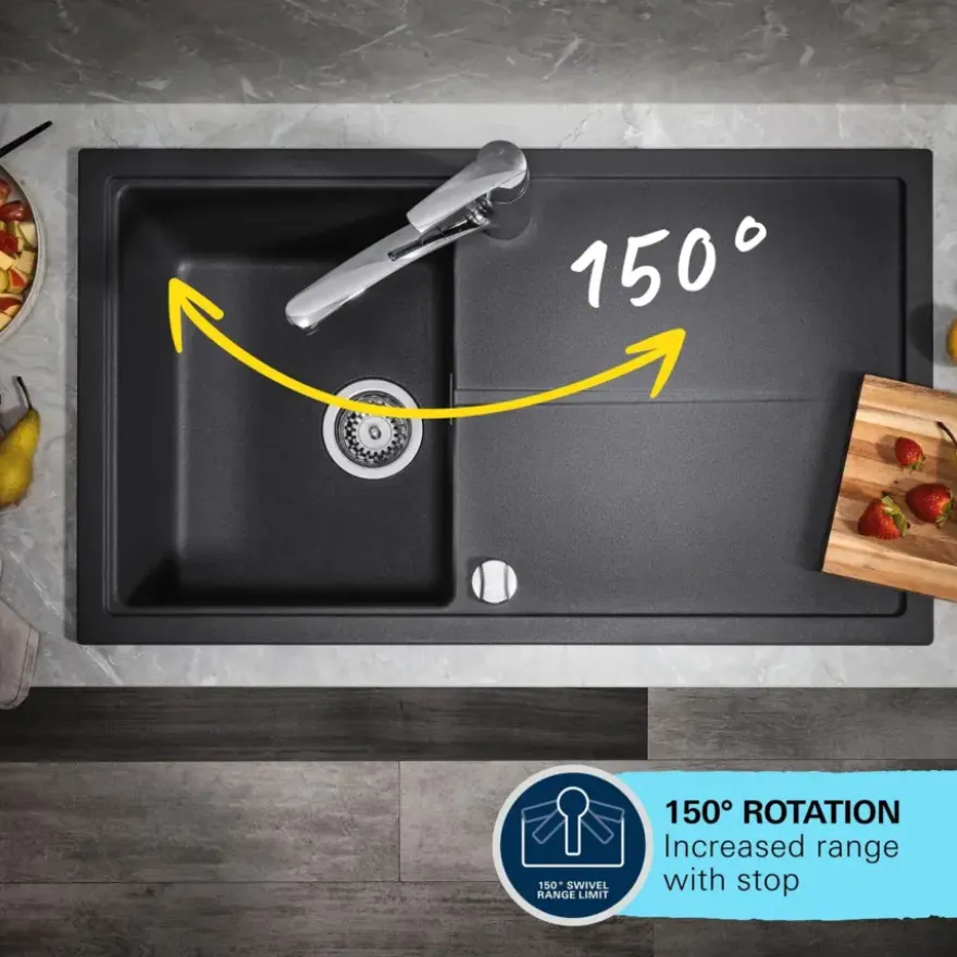 Grohe keukenkraan Start hoge U-uitloop QuickFix supersteel (RVS look)