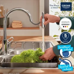 Grohe keukenkraan Start Loop hoge C-uitloop uitrekbaar chroom
