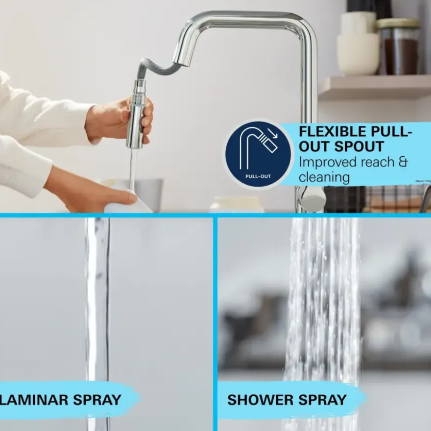 Grohe keukenkraan Start Loop hoge C-uitloop uitrekbaar chroom