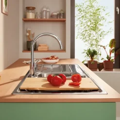 Grohe Keukenmengkraan Start Edge Hoge Uitloop Uittrekbare Mousseur Chroom