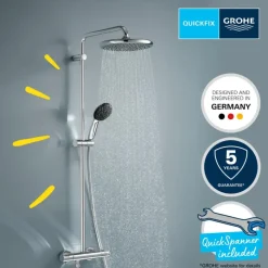 Grohe Keukenmengkraan Start Edge Hoge Uitloop Uittrekbare Mousseur Chroom