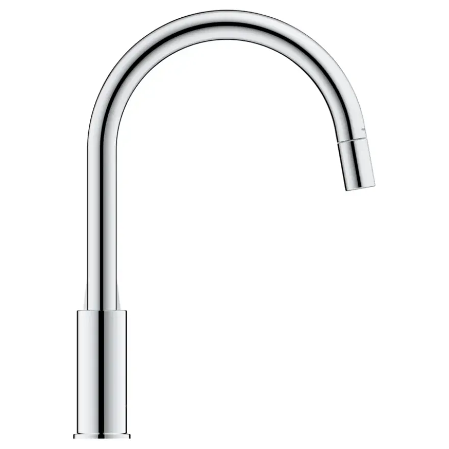 Grohe Keukenmengkraan Start Edge Hoge Uitloop Uittrekbare Mousseur Chroom