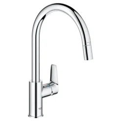 Grohe Keukenmengkraan Start Edge Hoge Uitloop Uittrekbare Mousseur Chroom