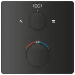 Grohe Precision Thermostat Perfect inbouw douchesysteem met Vitalio Comfort 250 hoofddouche vierkant Mat Zwart