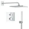 Grohe Precision Thermostat Perfect inbouw douchesysteem met Vitalio Rain Mono 310 hoofddouche vierkant Chroom