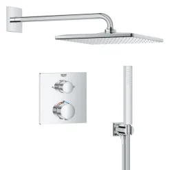 Grohe Precision Thermostat Perfect inbouw douchesysteem met Vitalio Rain Mono 310 hoofddouche vierkant Chroom