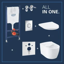 Grohe Precision Thermostat Perfect inbouw douchesysteem met Vitalio Rain Mono 310 hoofddouche vierkant Chroom