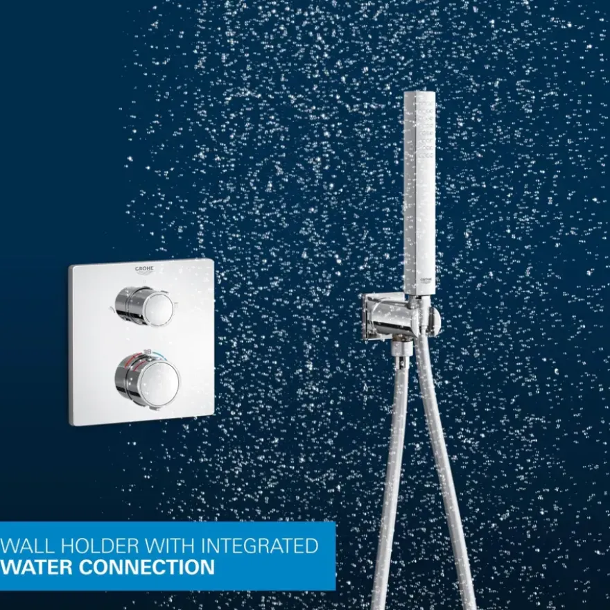 Grohe Precision Thermostat Perfect inbouw douchesysteem met Vitalio Rain Mono 310 hoofddouche vierkant Chroom