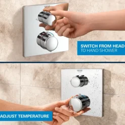 Grohe Precision Thermostat Perfect inbouw douchesysteem met Vitalio Rain Mono 310 hoofddouche vierkant Chroom