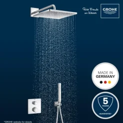 Grohe Precision Thermostat Perfect inbouw douchesysteem met Vitalio Rain Mono 310 hoofddouche vierkant Chroom