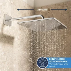Grohe Precision Thermostat Perfect inbouw douchesysteem met Vitalio Rain Mono 310 hoofddouche vierkant Chroom