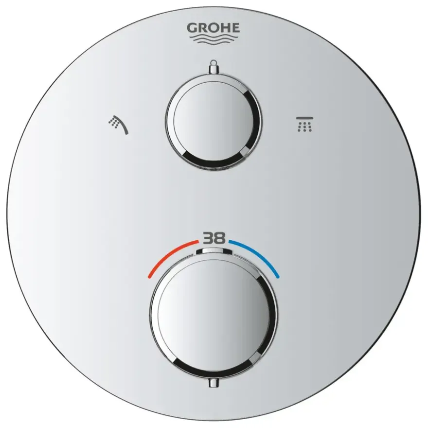 Grohe Precision Thermostat Perfect inbouw douchesysteem met Vitalio Rain Mono 310 hoofddouche rond Chroom