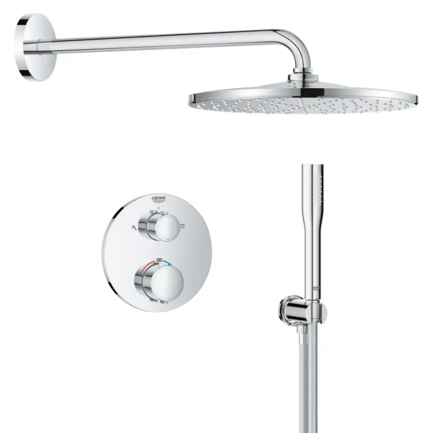 Grohe Precision Thermostat Perfect inbouw douchesysteem met Vitalio Rain Mono 310 hoofddouche rond Chroom