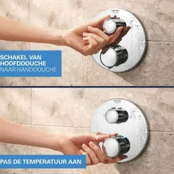 Grohe Precision Thermostat Perfect inbouw douchesysteem met Vitalio Rain Mono 310 hoofddouche rond Chroom