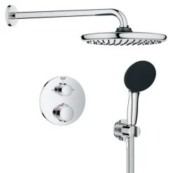 Grohe Precision Thermostat Perfect inbouw douchesysteem met Vitalio Comfort 250 hoofddouche rond Chroom