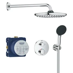 Grohe Precision Thermostat Perfect inbouw douchesysteem met Vitalio Comfort 250 hoofddouche rond Chroom