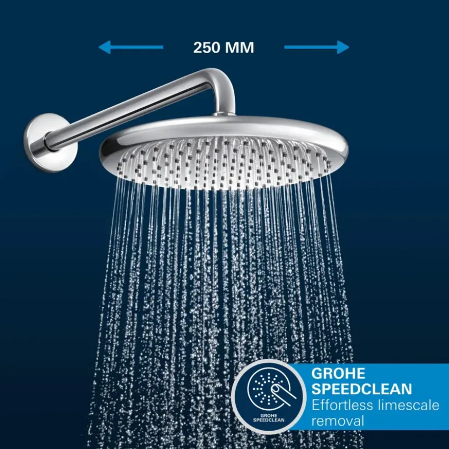 Grohe Precision Thermostat Perfect inbouw douchesysteem met Vitalio Comfort 250 hoofddouche rond Chroom