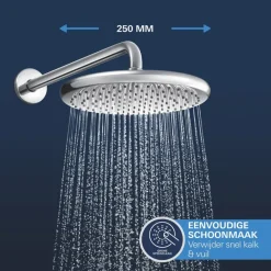 Grohe Precision Thermostat Perfect inbouw douchesysteem met Vitalio Comfort 250 hoofddouche rond Chroom