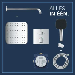 Grohe Precision Thermostat Perfect inbouw douchesysteem met Vitalio Comfort 250 hoofddouche vierkant Chroom