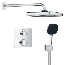 Grohe Precision Thermostat Perfect inbouw douchesysteem met Vitalio Comfort 250 hoofddouche vierkant Chroom