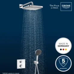Grohe Precision Thermostat Perfect inbouw douchesysteem met Vitalio Comfort 250 hoofddouche vierkant Chroom