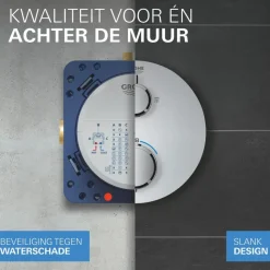 Grohe Precision Thermostat Perfect inbouw douchesysteem met Vitalio Comfort 250 hoofddouche vierkant Chroom
