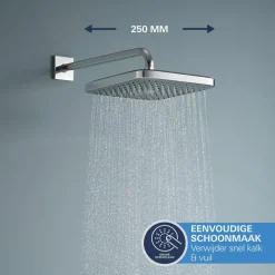 Grohe Precision Thermostat Perfect inbouw douchesysteem met Vitalio Comfort 250 hoofddouche vierkant Chroom