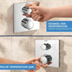 Grohe Precision Thermostat Perfect inbouw douchesysteem met Vitalio Comfort 250 hoofddouche vierkant Chroom
