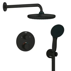 Grohe Precision Thermostat Perfect inbouw douchesysteem met Vitalio Comfort 250 hoofddouche rond Mat Zwart