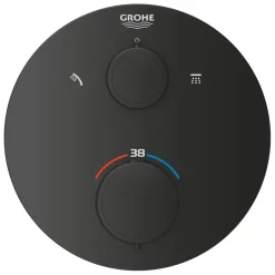 Grohe Precision Thermostat Perfect inbouw douchesysteem met Vitalio Comfort 250 hoofddouche rond Mat Zwart