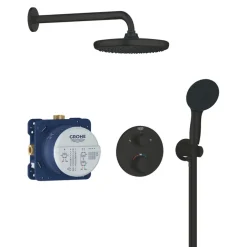 Grohe Precision Thermostat Perfect inbouw douchesysteem met Vitalio Comfort 250 hoofddouche rond Mat Zwart