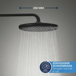 Grohe Precision Thermostat Perfect inbouw douchesysteem met Vitalio Comfort 250 hoofddouche rond Mat Zwart