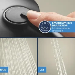 Grohe Precision Thermostat Perfect inbouw douchesysteem met Vitalio Comfort 250 hoofddouche rond Mat Zwart