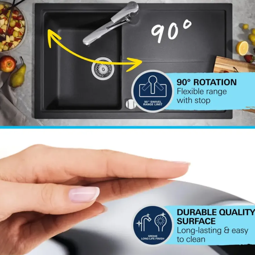 Grohe Quickfix keukenkraan Start uittrekbare Dual spray