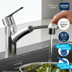 Grohe Quickfix keukenkraan Start uittrekbare Dual spray