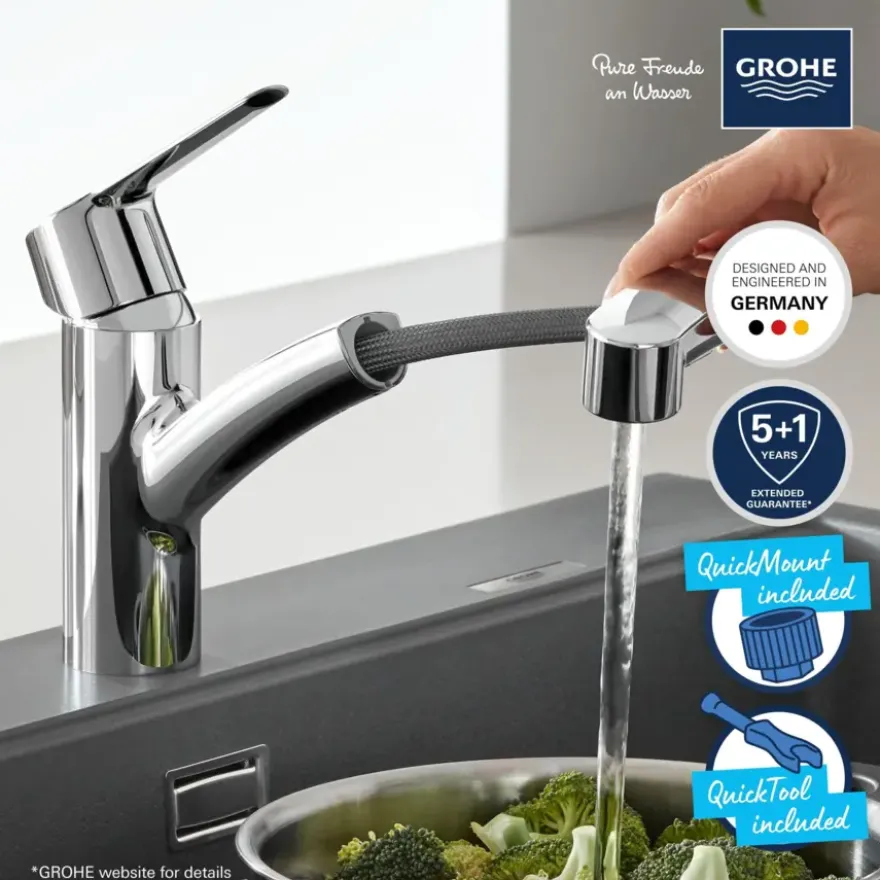 Grohe Quickfix keukenkraan Start uittrekbare Dual spray